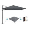 Platinum Voyager zweefparasol T2 2,7x2,7 m. - Antraciet + voet en hoes