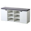 Schoenenbank met kussen 103x29,5x48 cm - 10 vaks - Wit