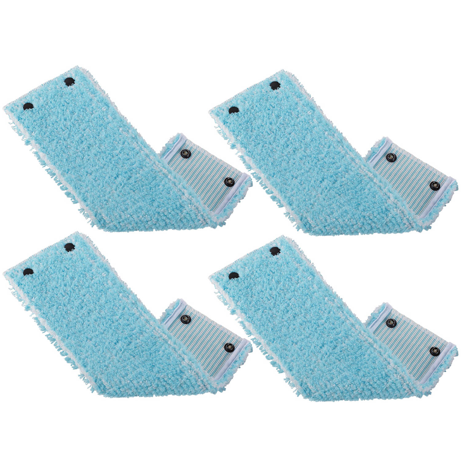 Leifheit - Clean Twist M / Clean M vloerwisser vervangingsdoek met drukknoppen super soft – 33 cm / set van 4 | Blokker