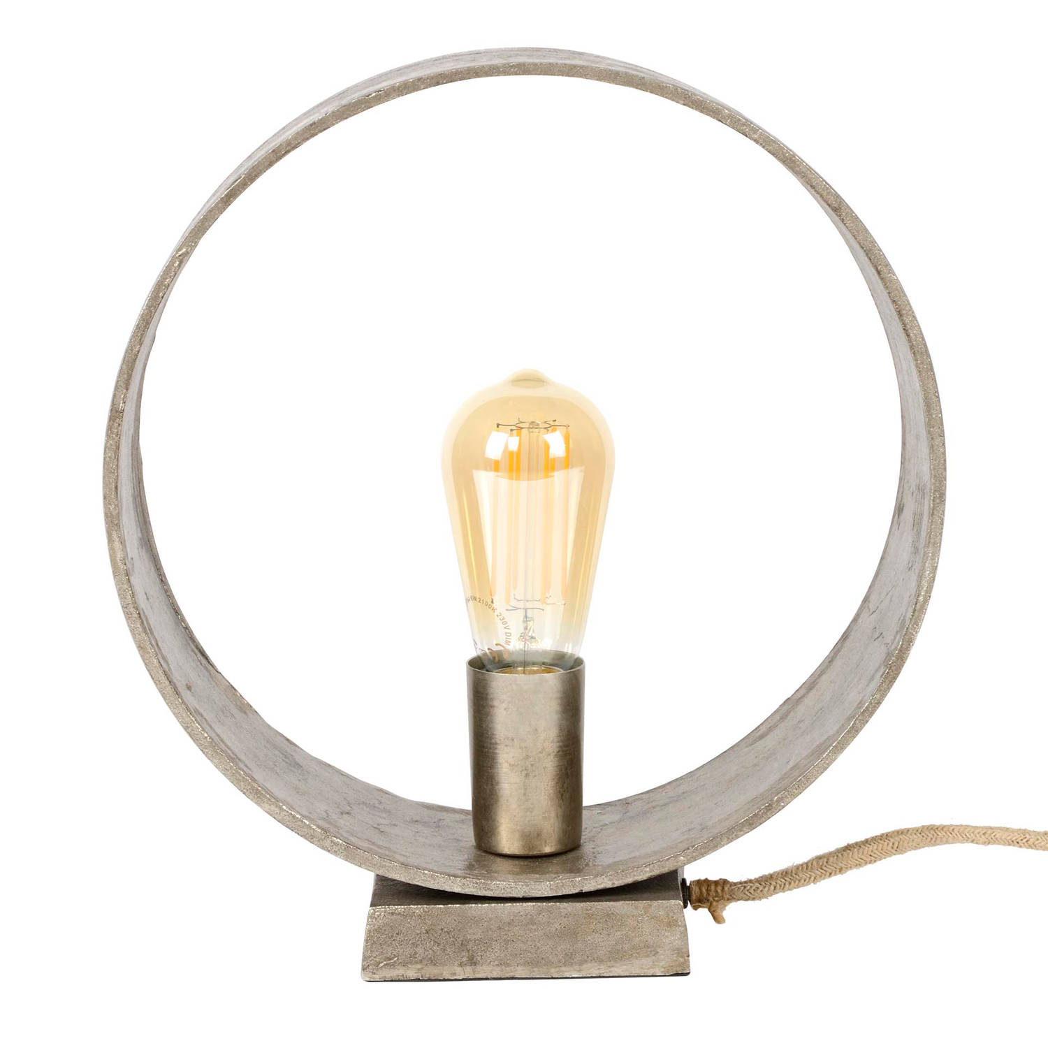 Hoyz Tafellamp Loop Industrieel Design Zwart-grijs 30x11x32