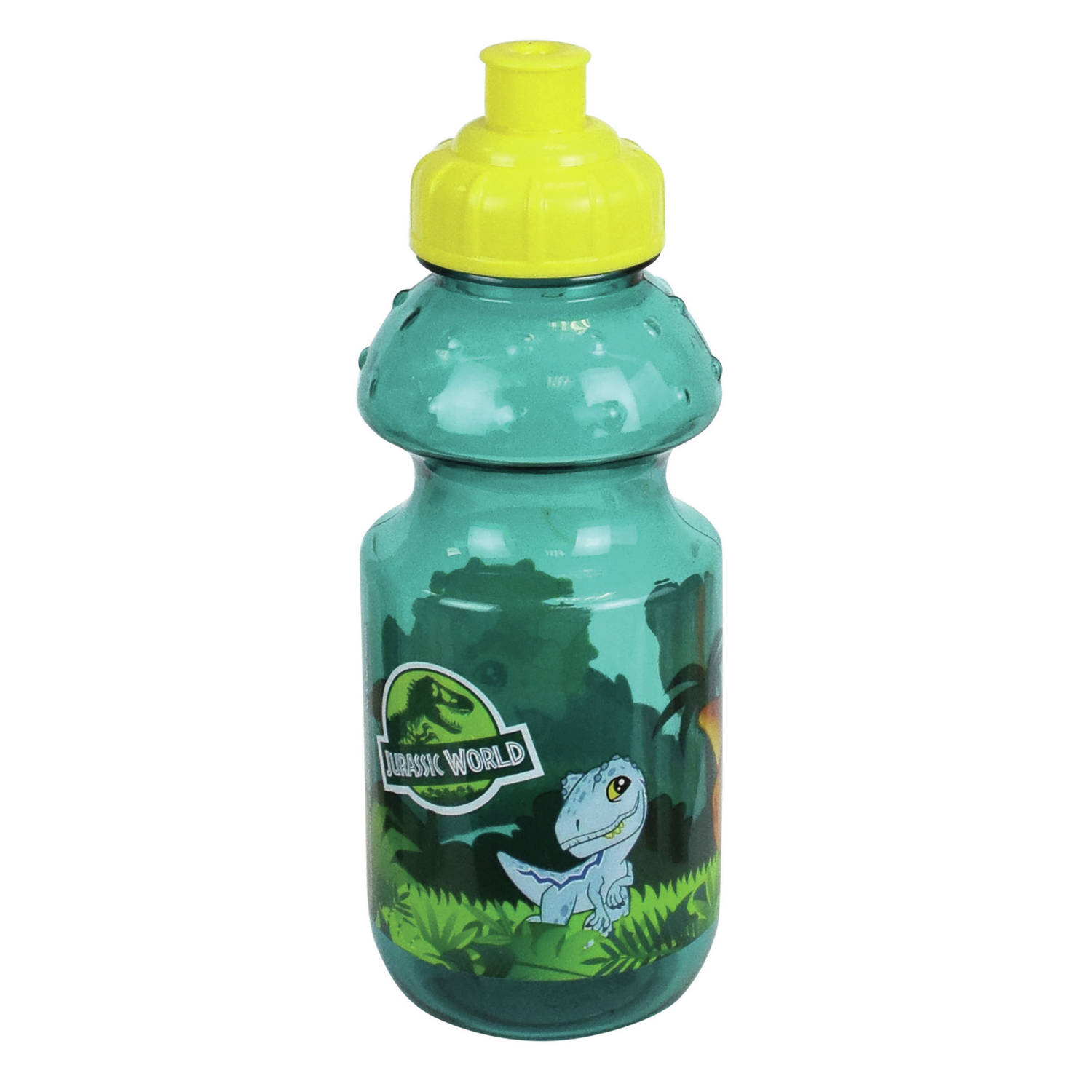 Kunststof bidon pop-up drinkbeker Jurassic World dinosaurus 350 ml - Drinkfles voor naar school