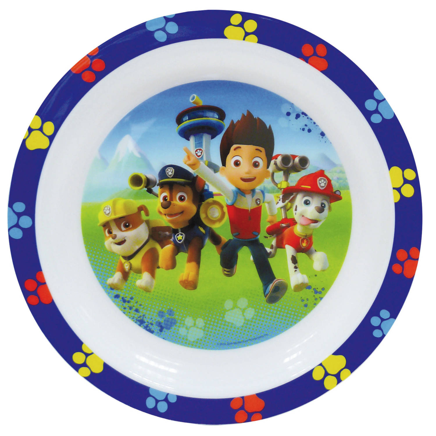 Kunststof ontbijtbordje plat Paw Patrol 22 cm - Kinderservies