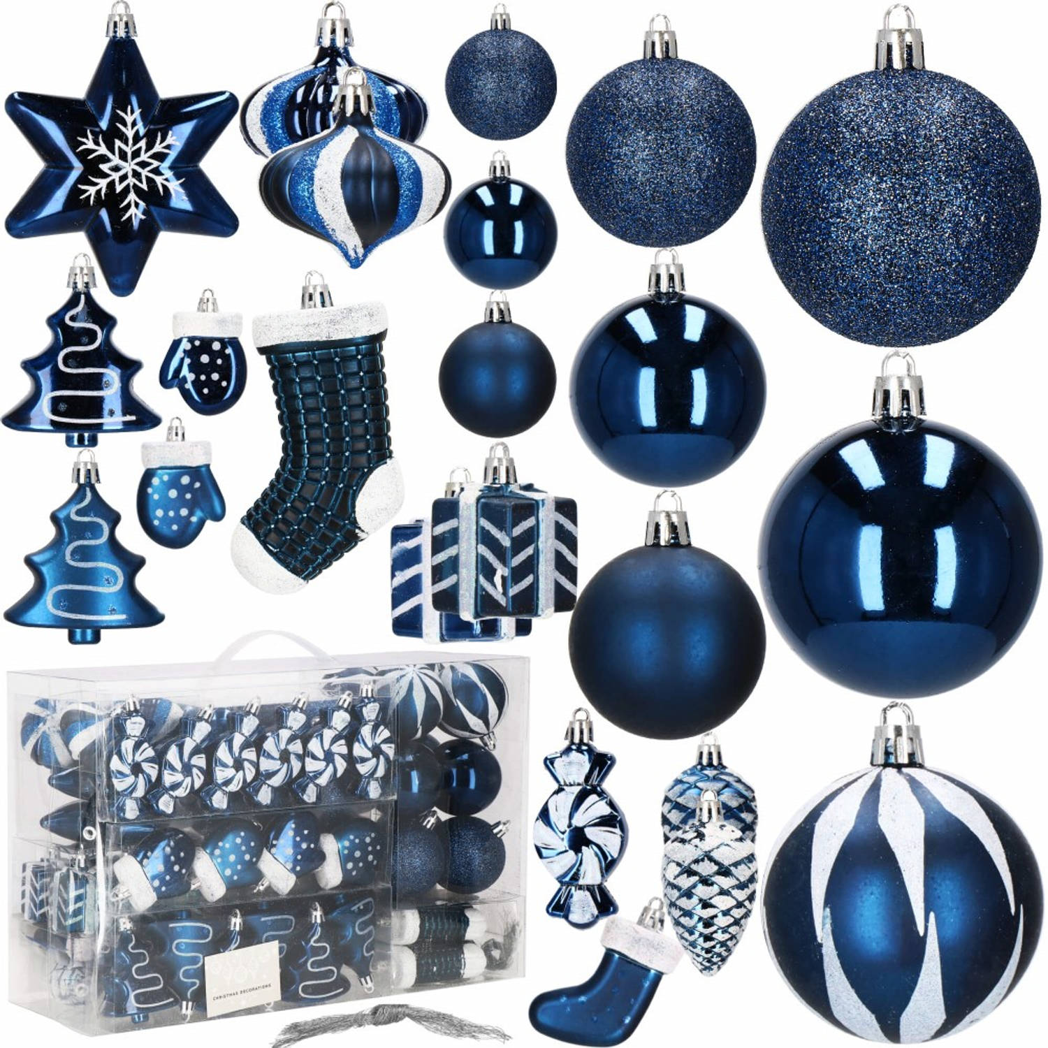 Kerstballen 77 Stuks Marineblauw