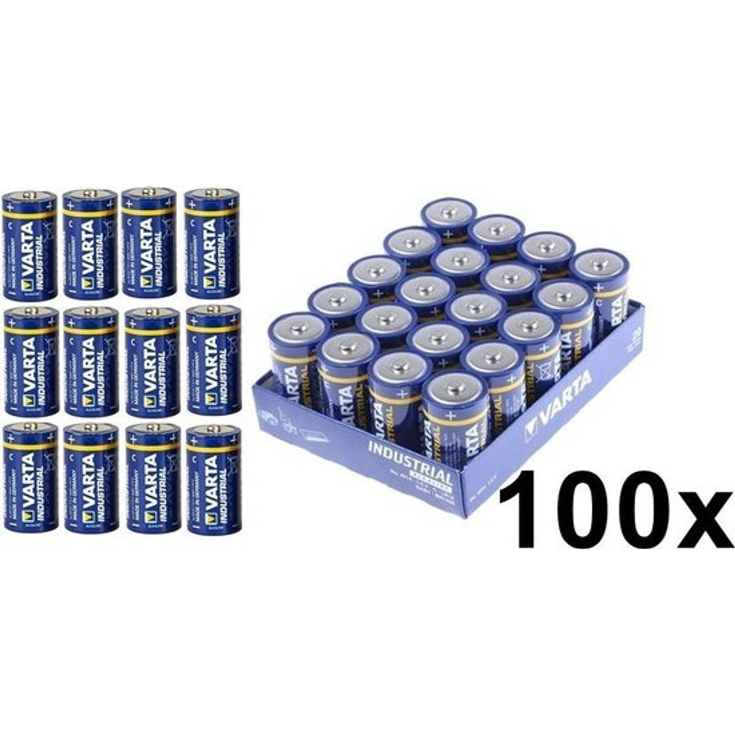 Varta Industrial LR14 C alkaline batterij 7800mAh - 100 stuks