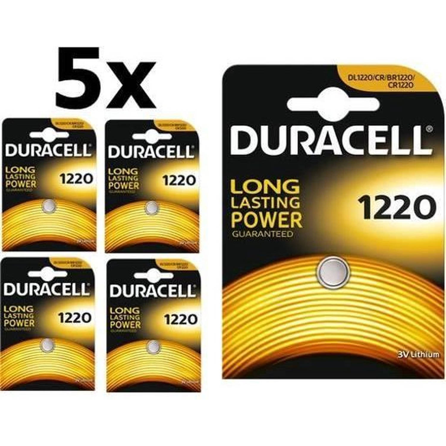 5 Stuks Duracell Cr1220 3v 36mah Lithium Batterij