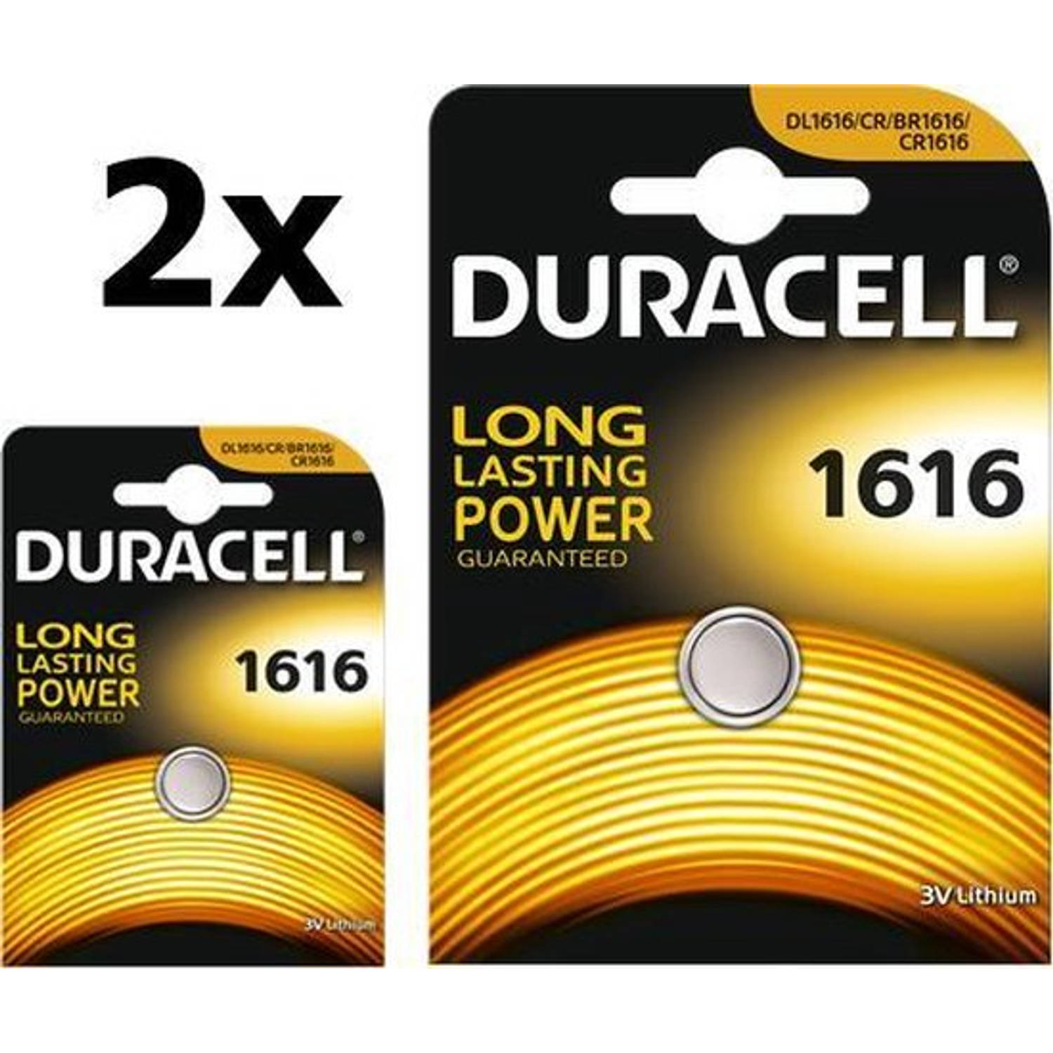 2 Stuks Duracell Cr1616 Lithium Batterij