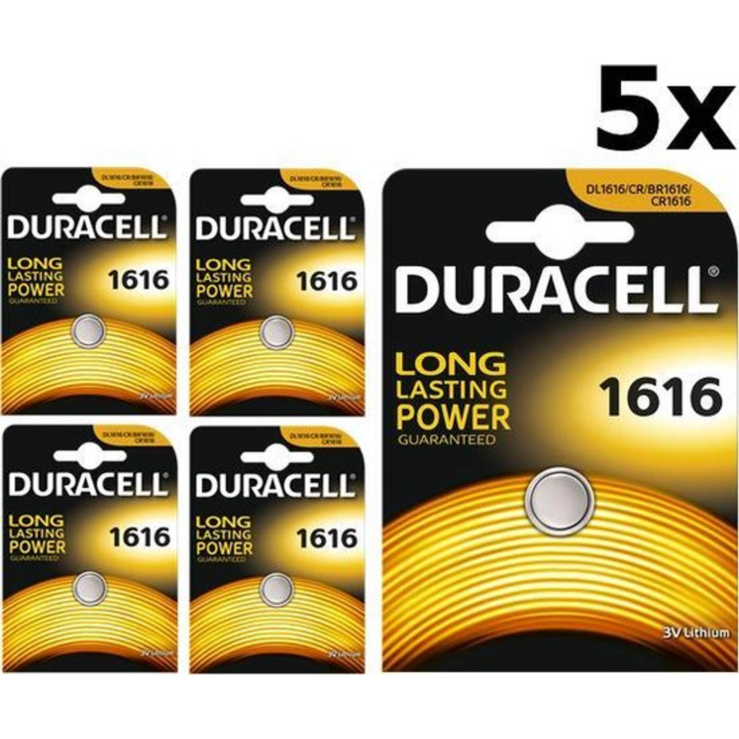 5 Stuks Duracell Cr1616 Lithium Batterij