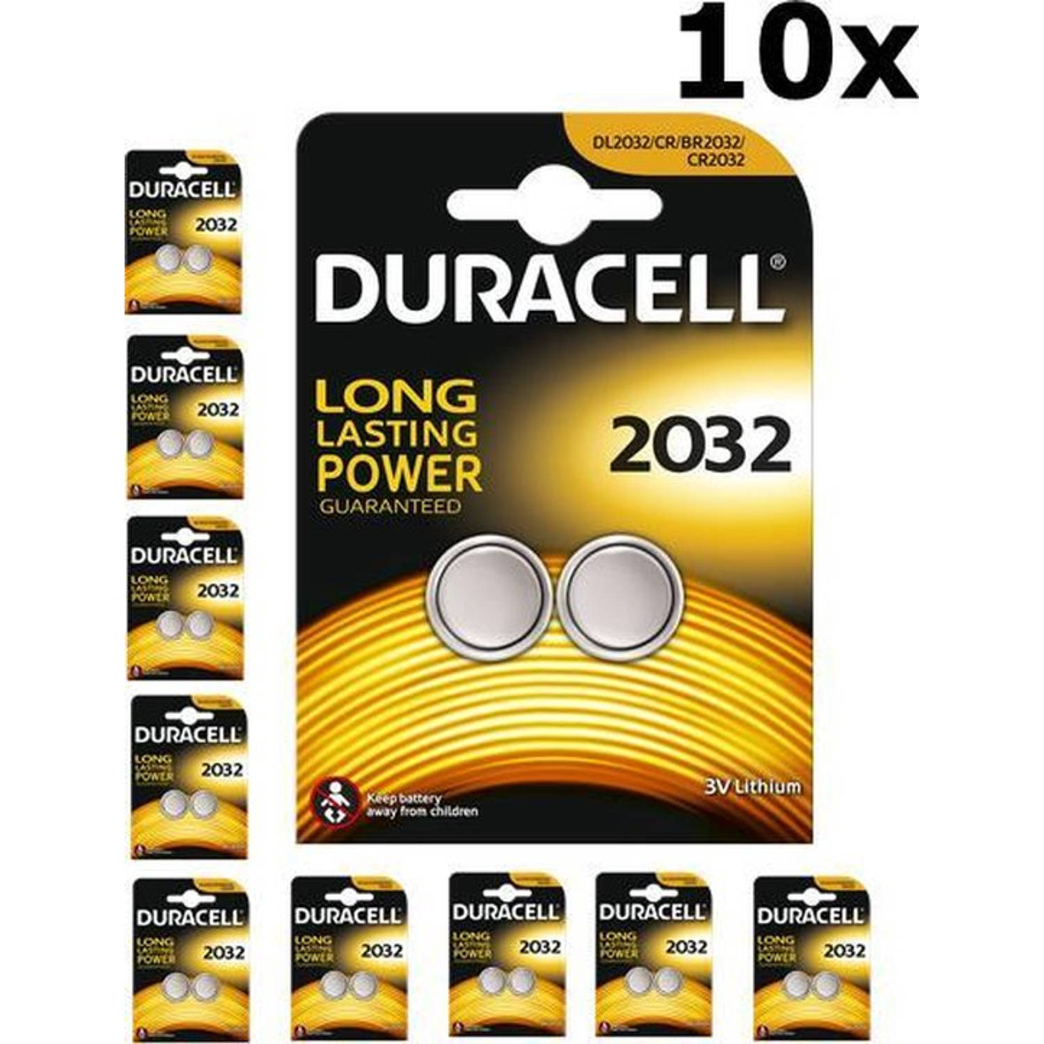 Duracell CR2032 Knoopcel Batterijen - 10 blisters a 2 stuks - 20 stuks