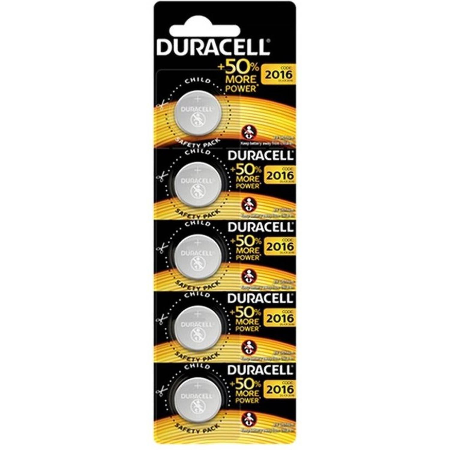 Duracell knoopcel CR2016- 5 stuks
