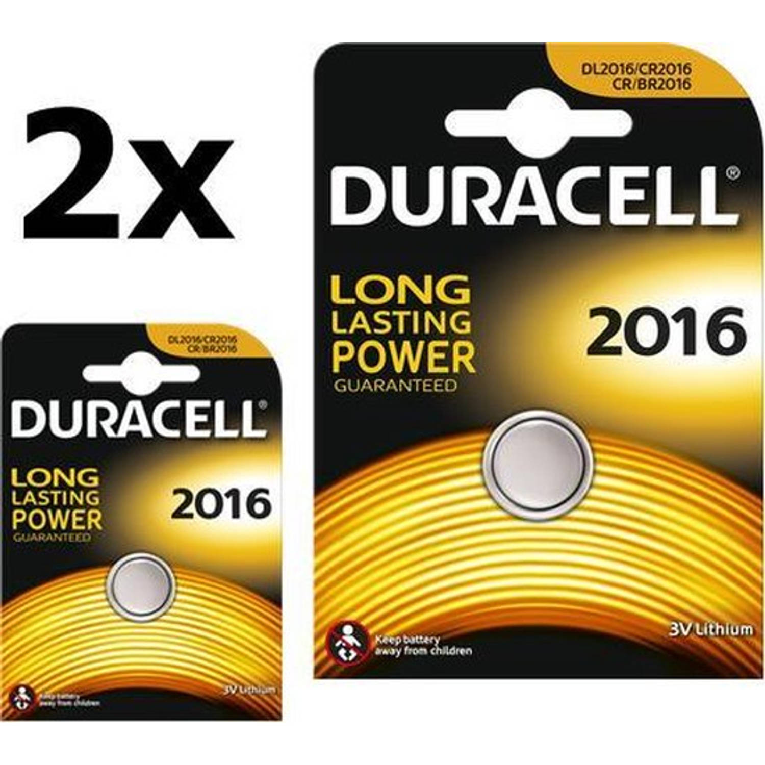 2 Stuks Duracell Cr2016 Professional Electronics 3v 90mah Lithium Knoopcel