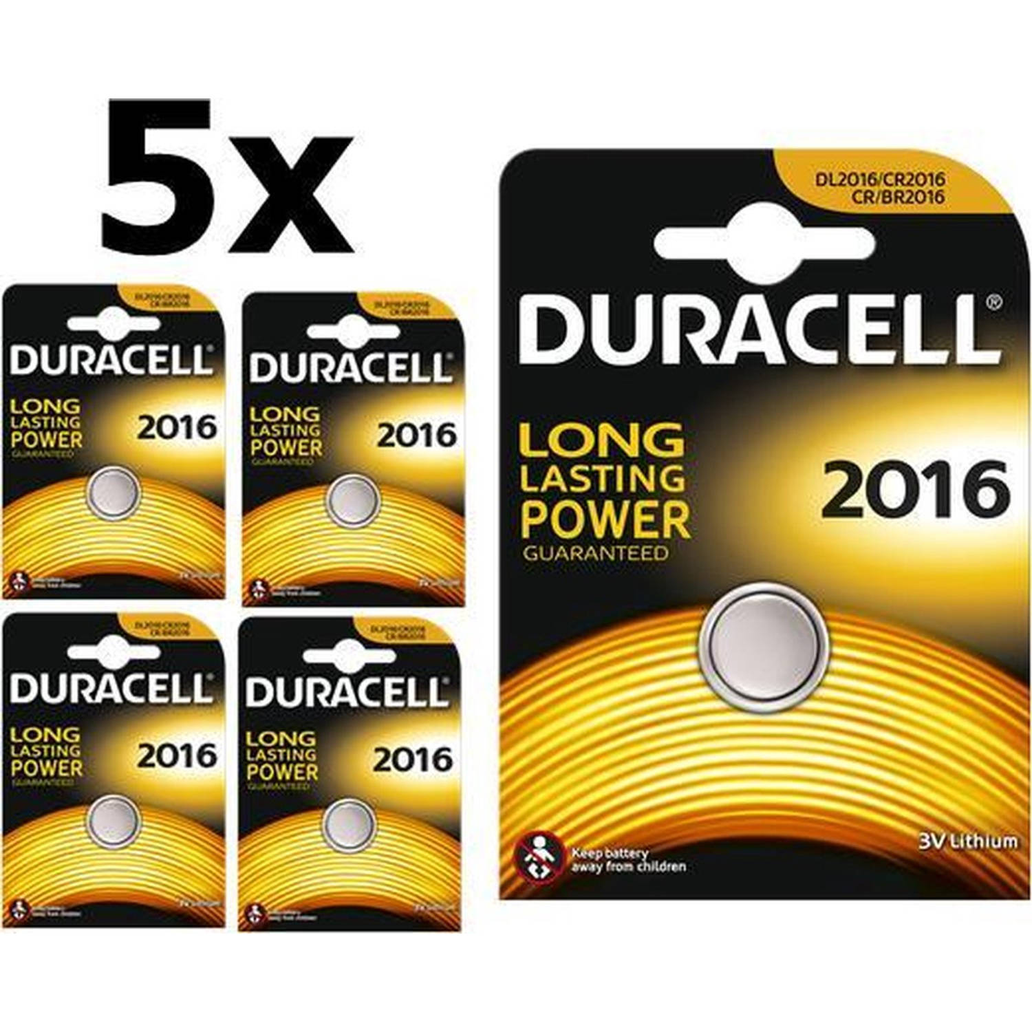 5 Stuks Duracell Cr2016 Professional Electronics 3v 90mah Lithium Knoopcel