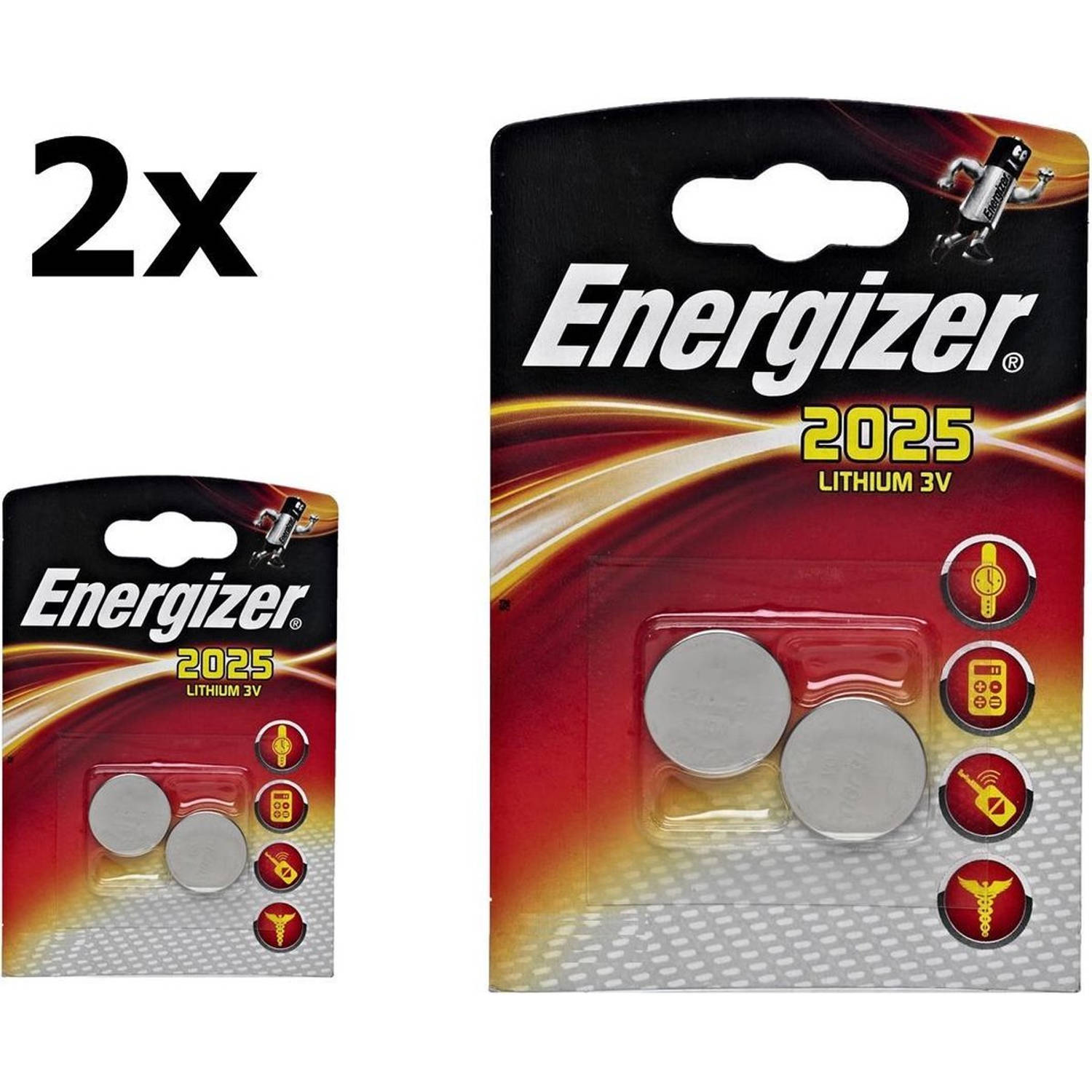 Gewoon Om toestemming te geven waarom niet 4 Stuks (2 Blisters a 2 st) Energizer CR2025 3v lithium knoopcel batterij |  Blokker