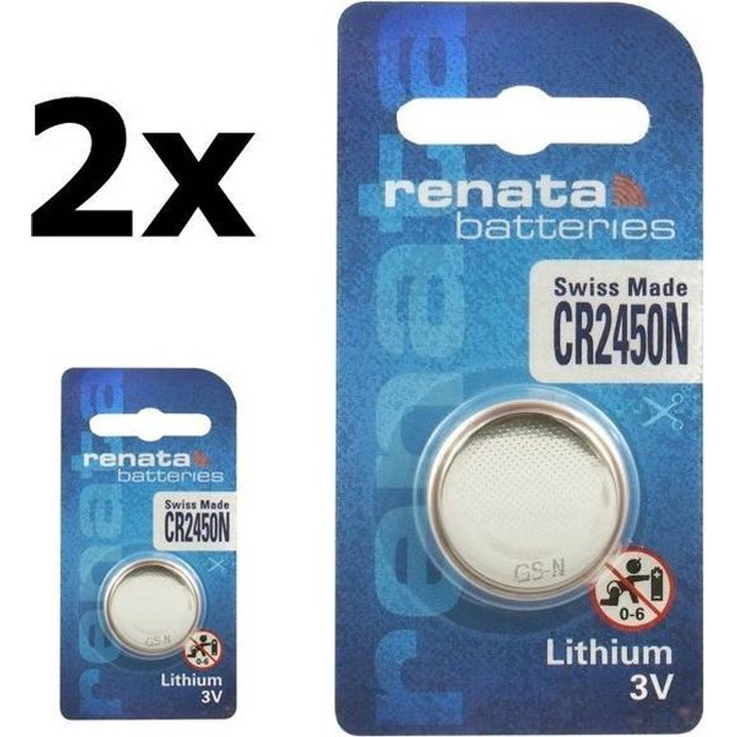 Renata Cr2450n 3v Lithium Knoopcel Batterij-2 Stuks