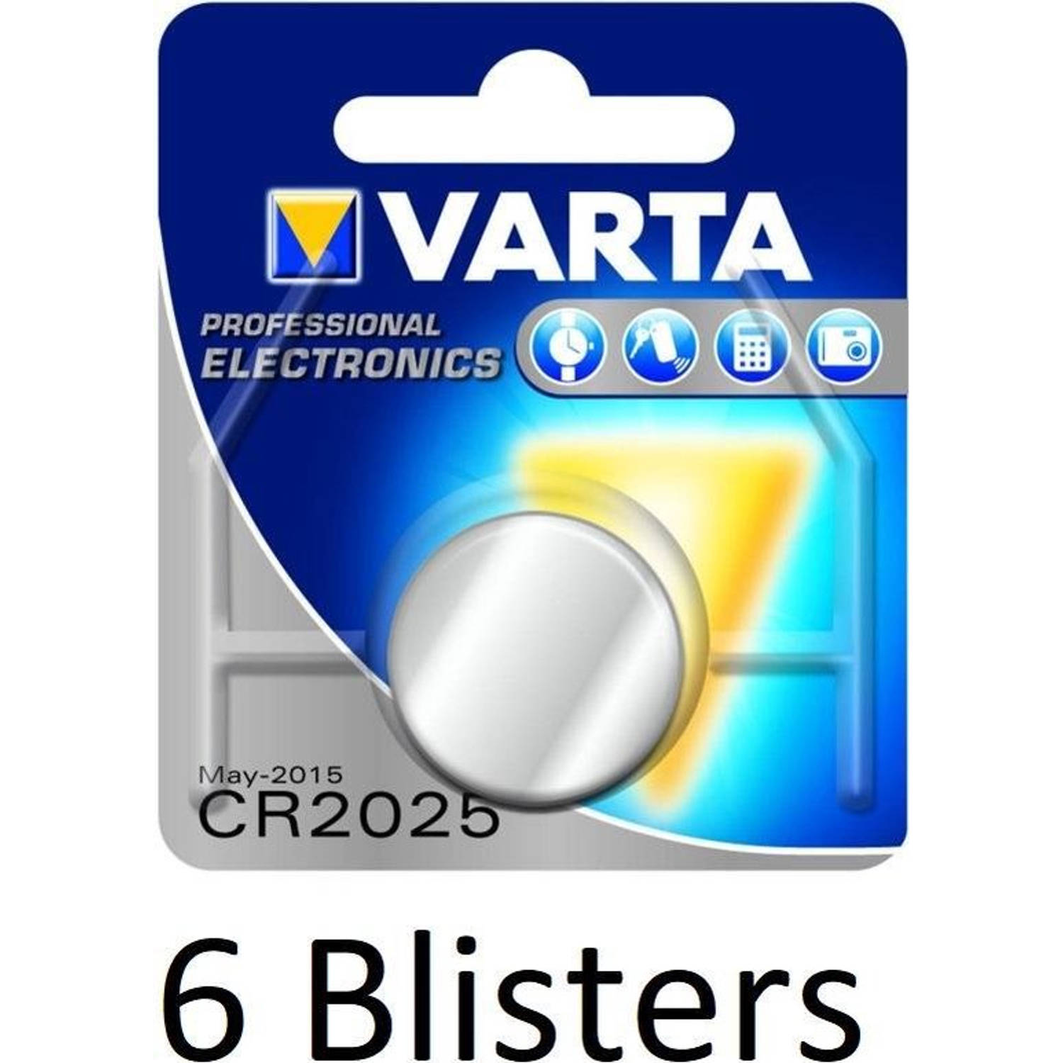 6 Stuks (6 Blisters A 1 St) Varta Cr2025 Primary Lithium Wegwerpbatterij