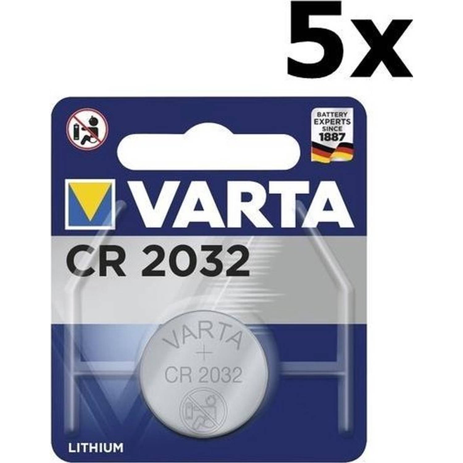 5 Stuks Varta Cr2032 230mah 3v Professional Electronics Lithium Batterij
