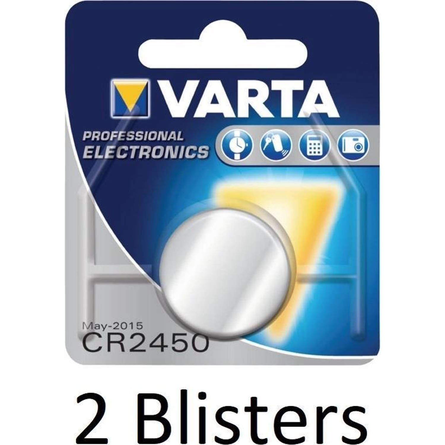 2 Stuks (2 Blisters A 1 St) Varta Cr2450 Wegwerpbatterij Lithium