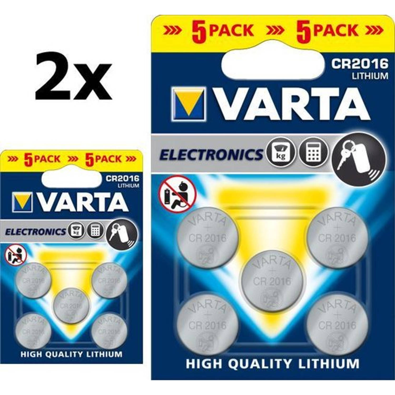 Varta Cr2016 Professional Electronics 3v 90mah Lithium Knoopcel 10 Stuks (2 Blisters A 5st)