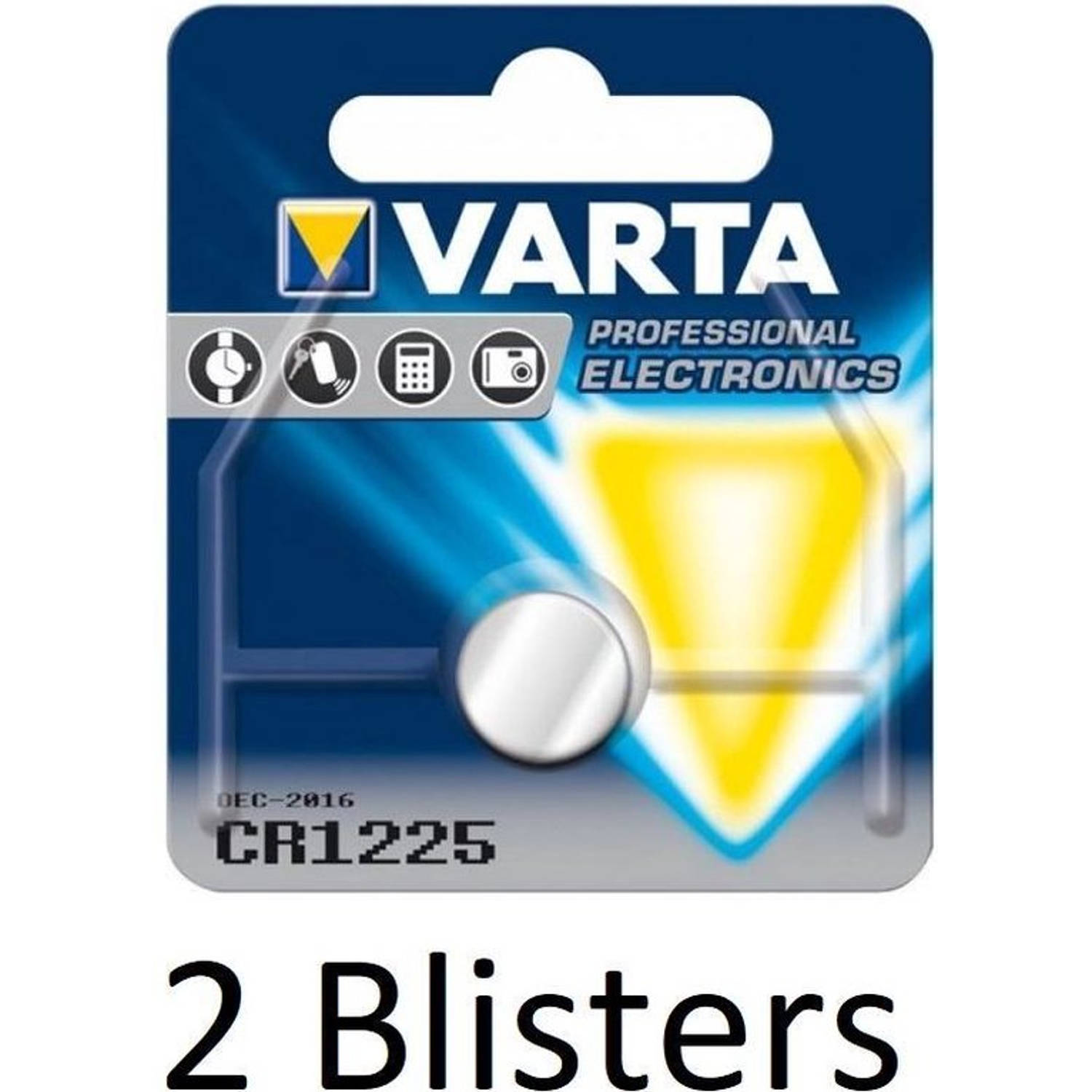 2 Stuks (2 Blisters A 1 St) Varta Cr1225 Wegwerpbatterij Lithium