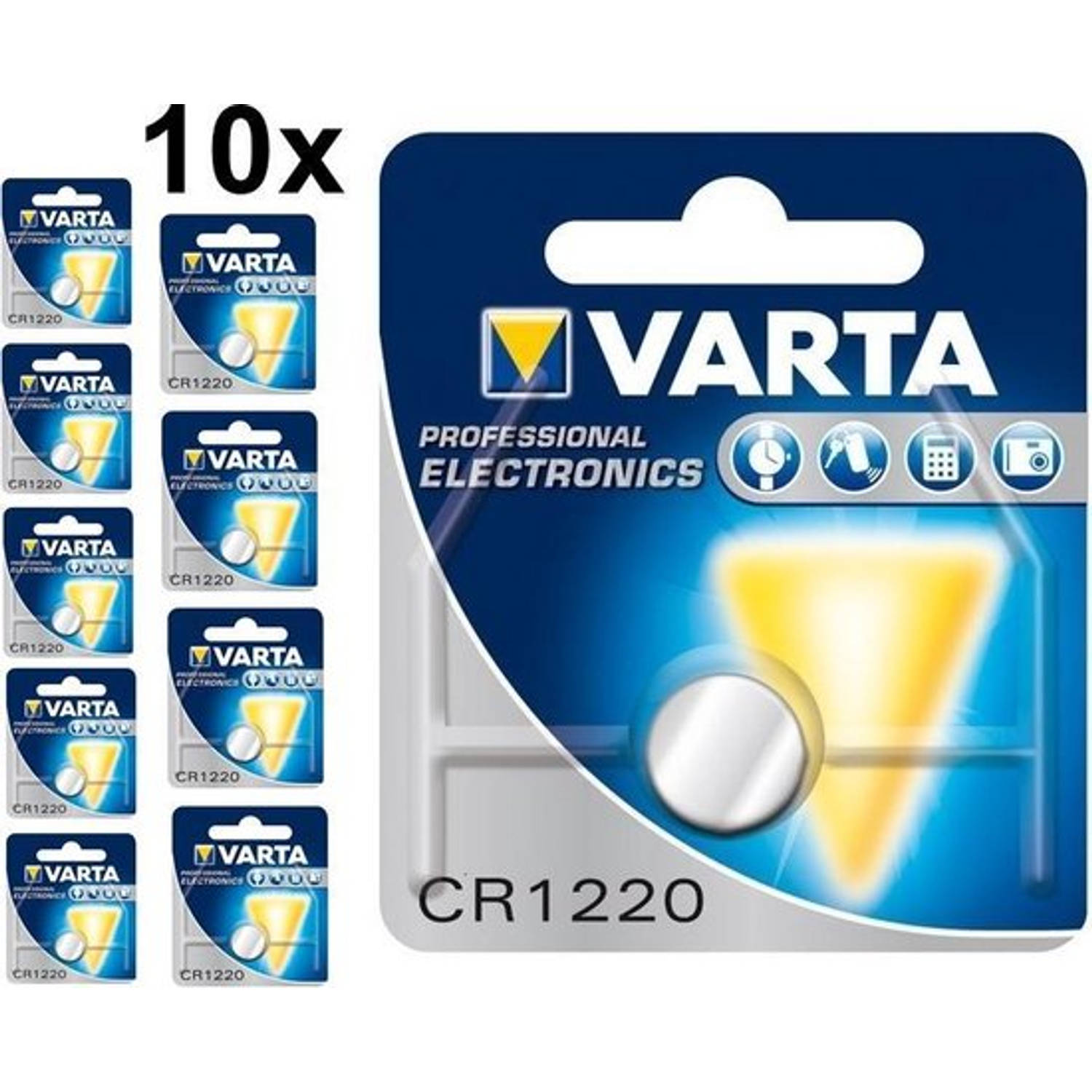 Varta Professional Electronics CR1220 6220 35mAh 3V knoopcelbatterij - 10 stuks