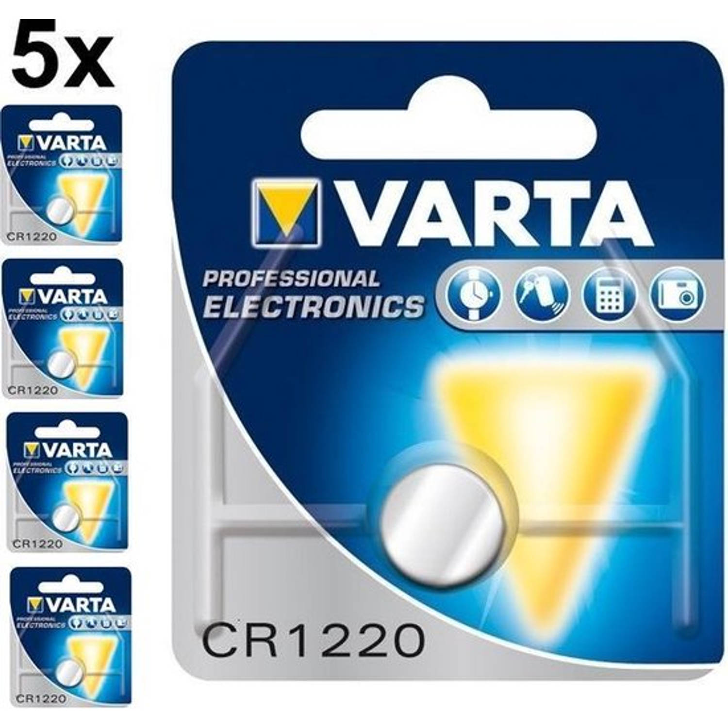 5 Stuks Varta Professional Electronics Cr1220 6220 35mah 3v Knoopcelbatterij