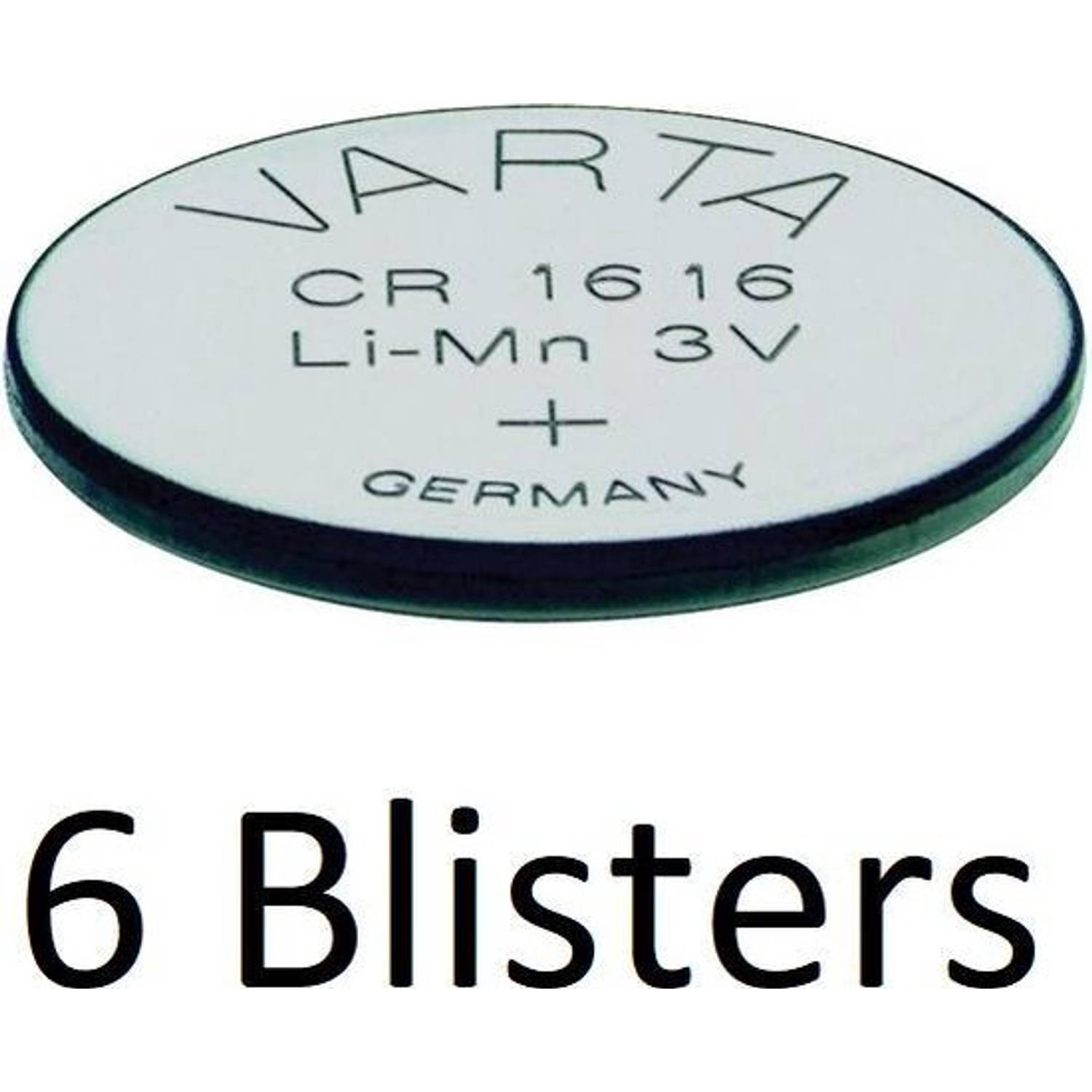 6 Stuks (6 Blisters A 1 St) Varta Cr1616 Wegwerpbatterij Lithium