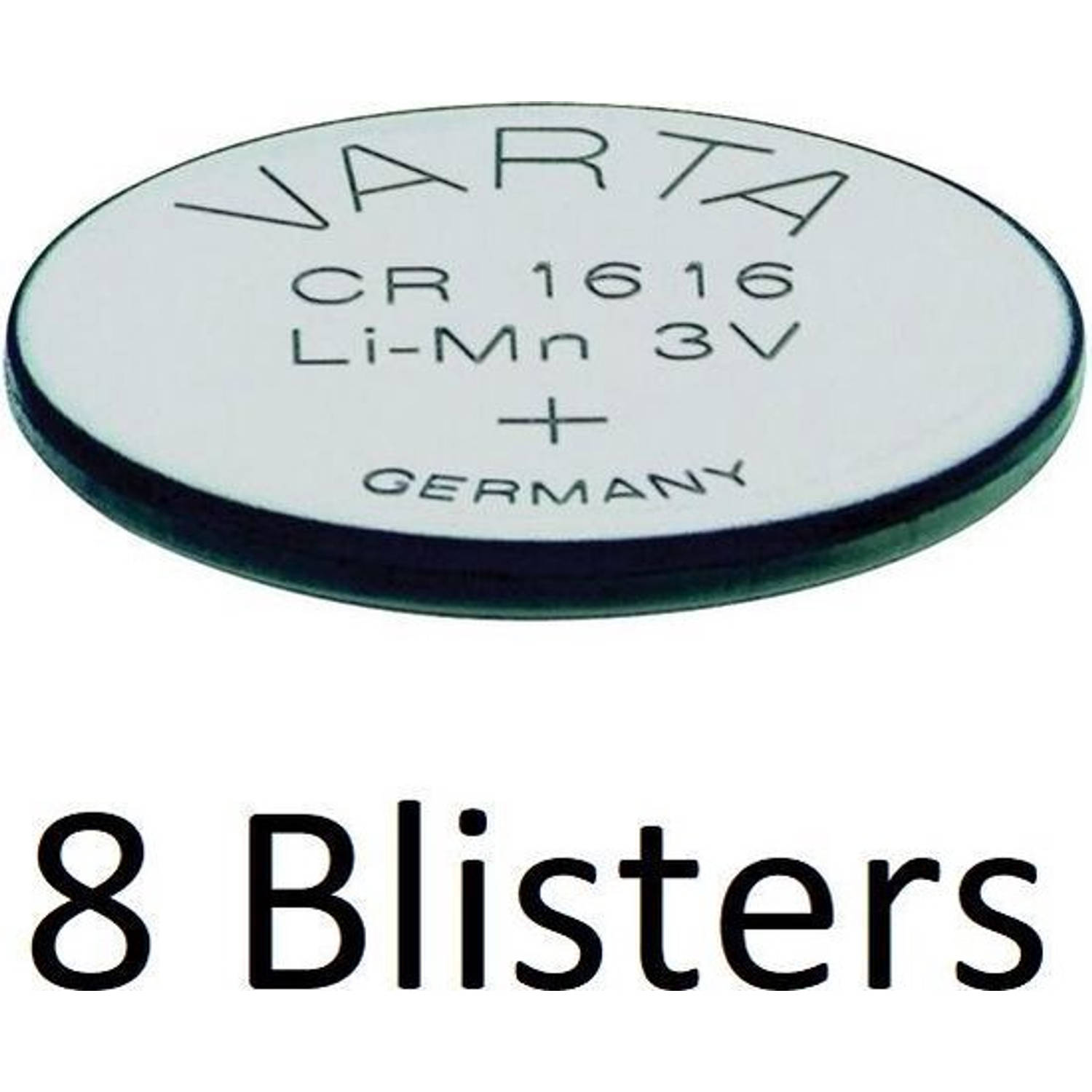 8 Stuks (8 Blisters A 1 St) Varta Cr1616 Wegwerpbatterij Lithium