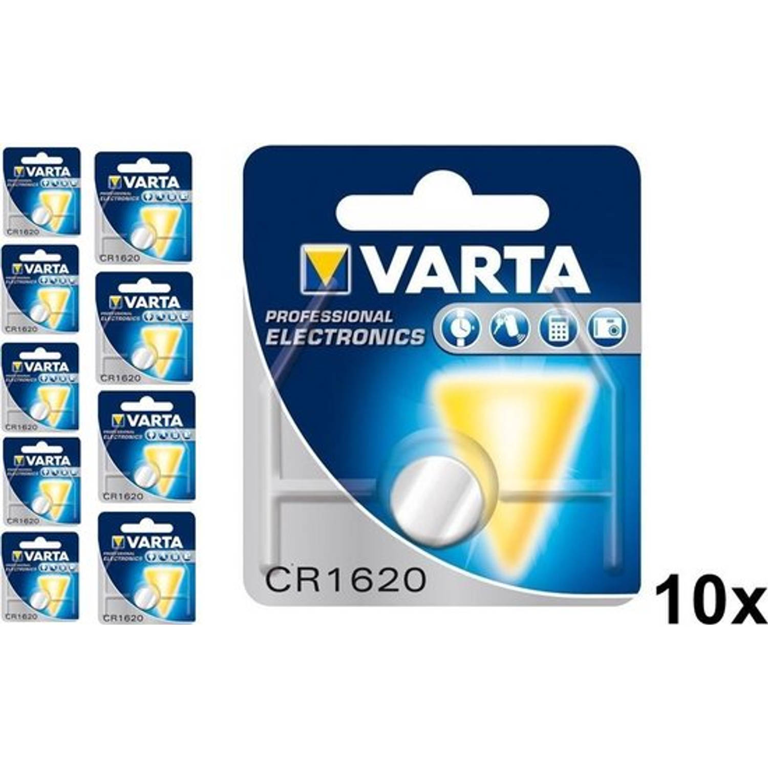 Varta Professional Electronics CR1620 6620 70mAh 3V knoopcelbatterij - 10 stuks