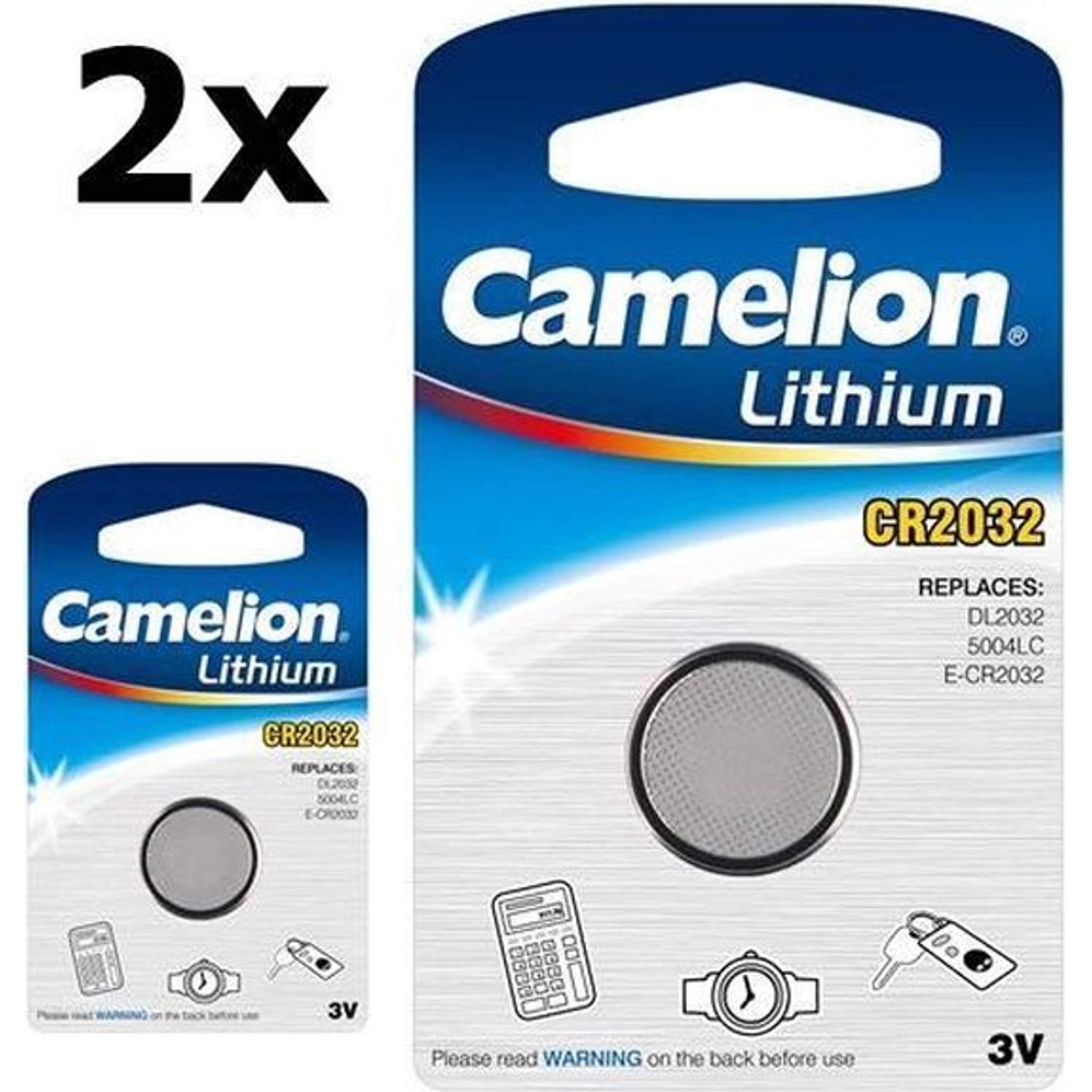 2 Stuks Camelion Cr2032 3v Lithium Batterij