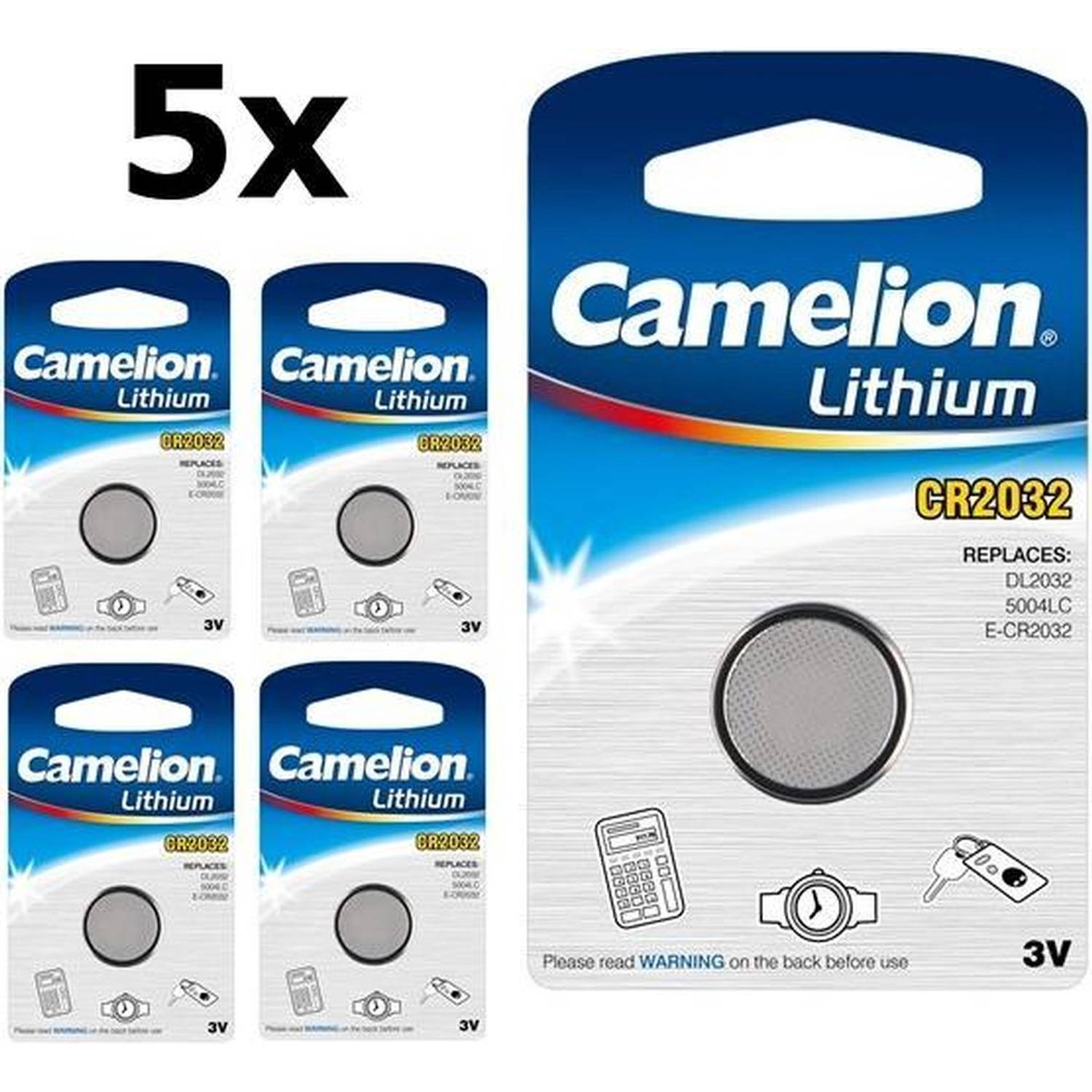 5 Stuks Camelion CR2032 3V Lithium batterij