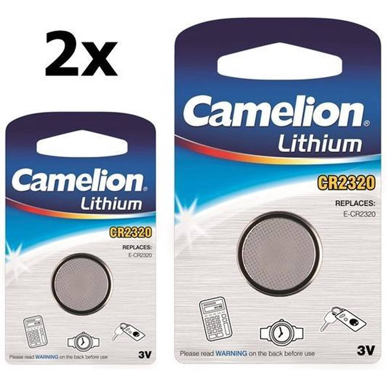 2 Stuks Camelion CR2320 lithium knoopcel batterij