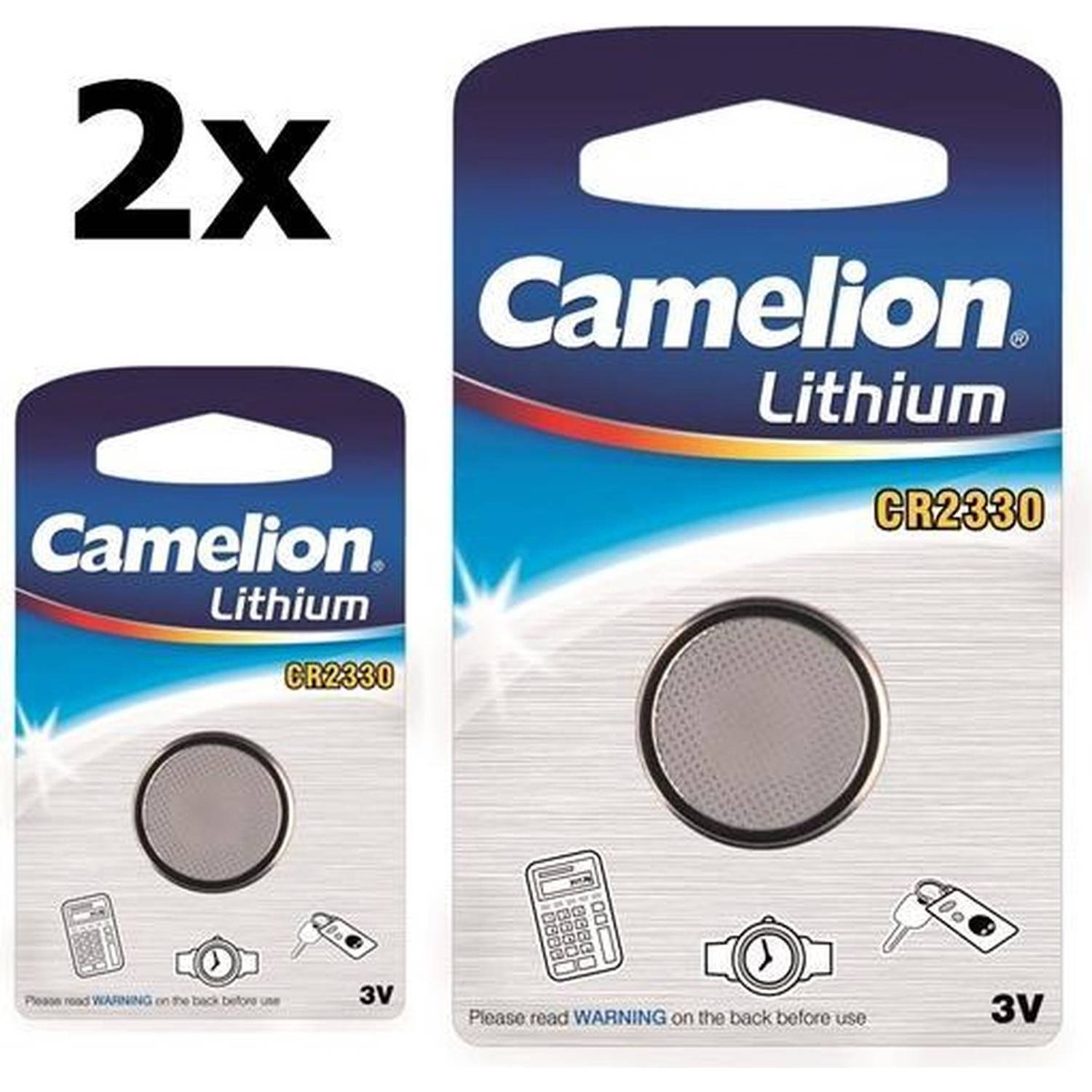 2 Stuks Camelion Cr2330 3v Lithium Batterij