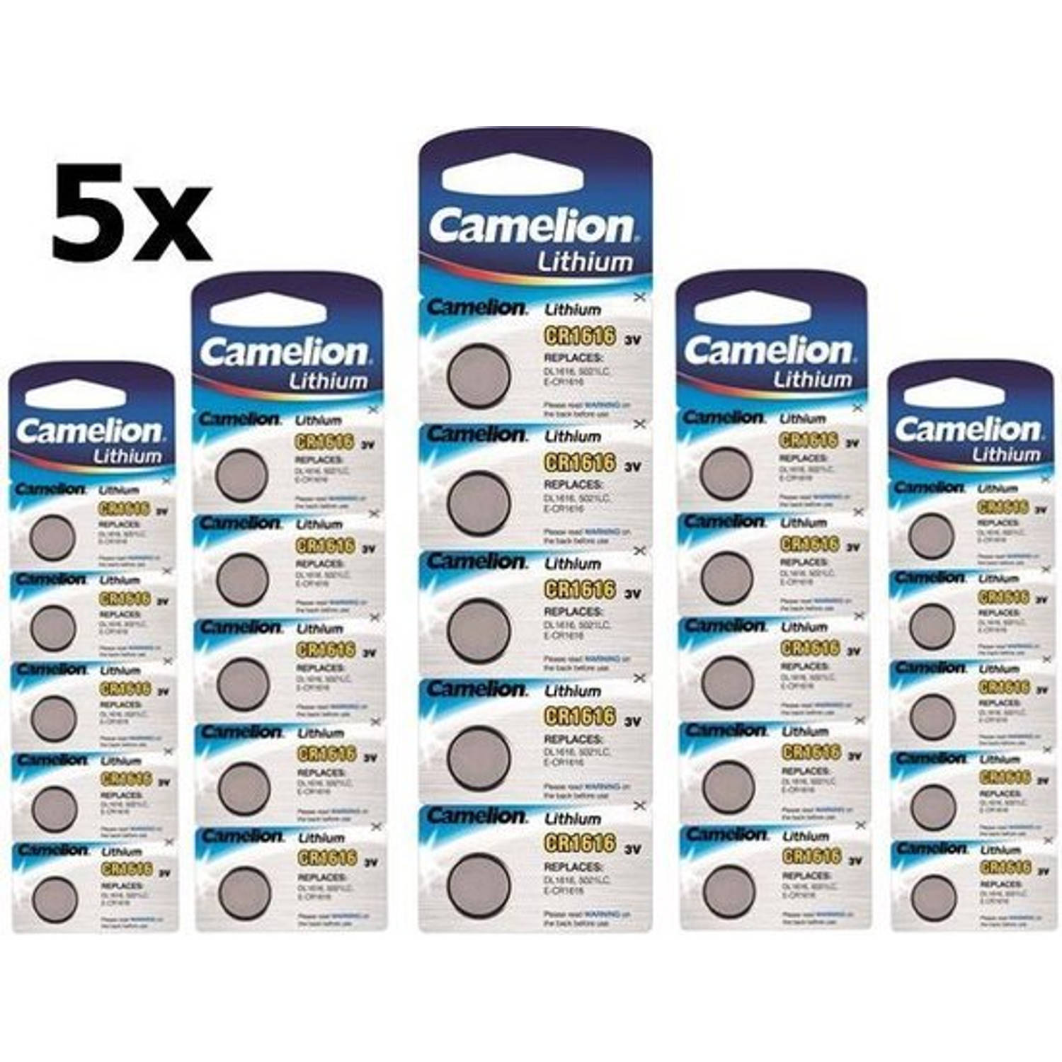 25 Stuks (5 Blister a 5st) Camelion CR1616 3v lithium knoopcelbatterij