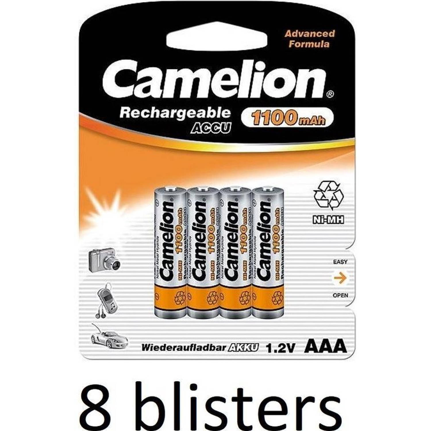 Camelion AAA oplaadbare batterij 1100mah - 32 stuks