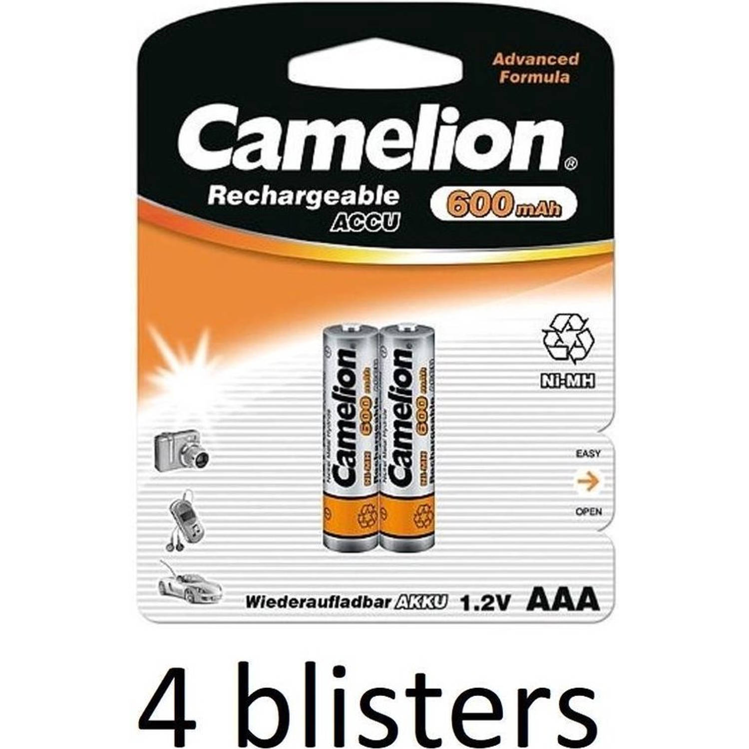 Camelion AAA oplaadbare batterij 600 mah - 8 stuks