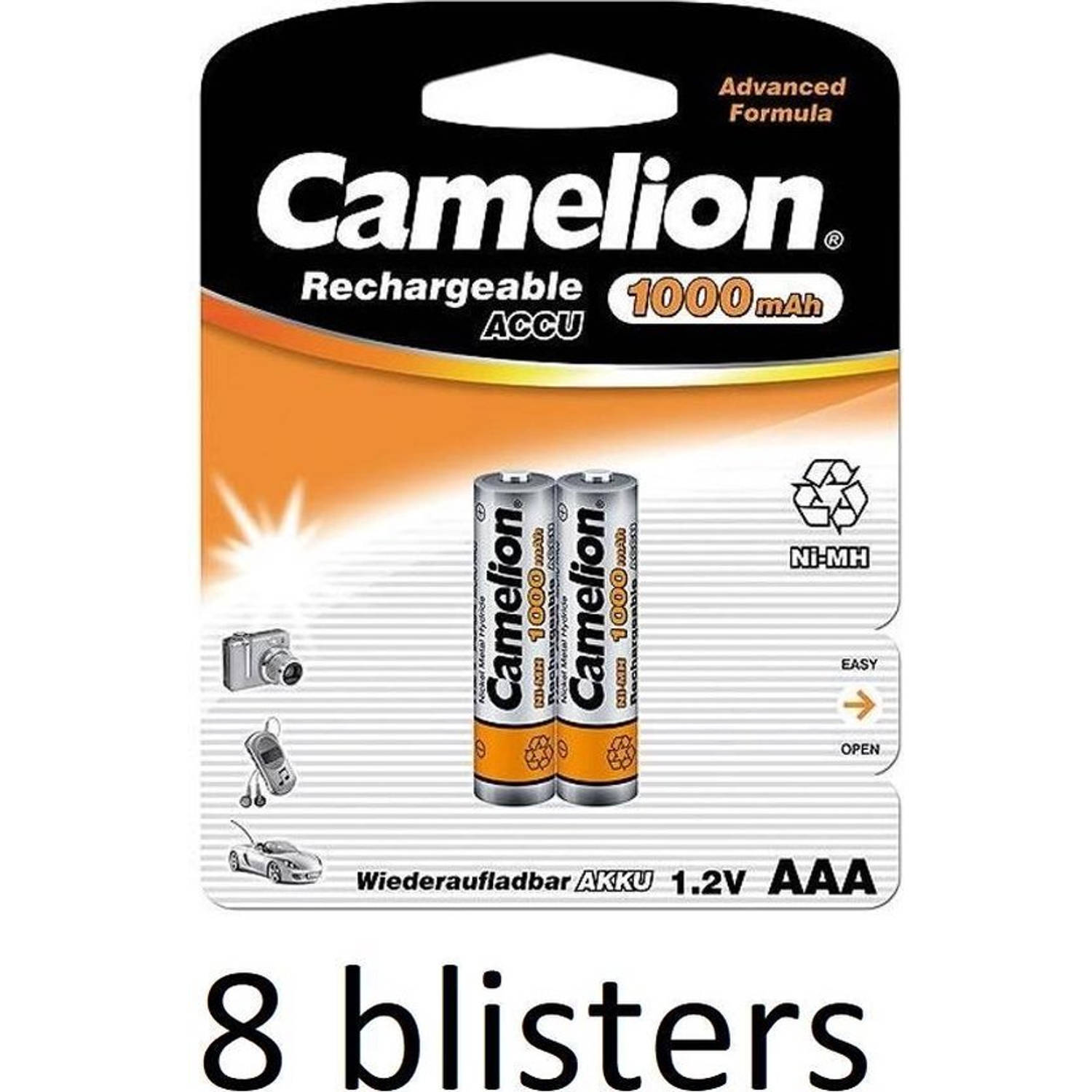 Camelion oplaadbare batterijen AAA (1000 mah) - 16 stuks