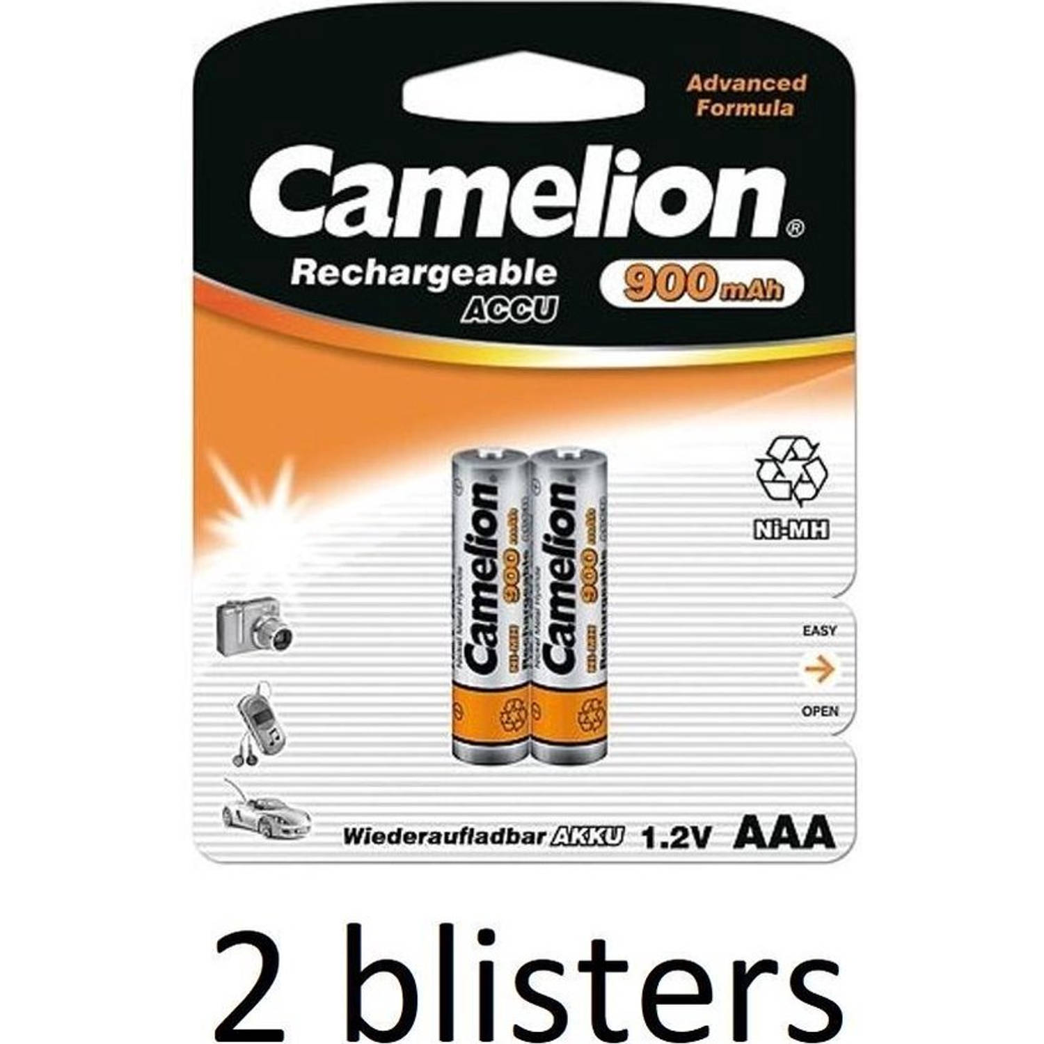 Camelion AAA oplaadbare batterijen 900mah - 4 batterijen