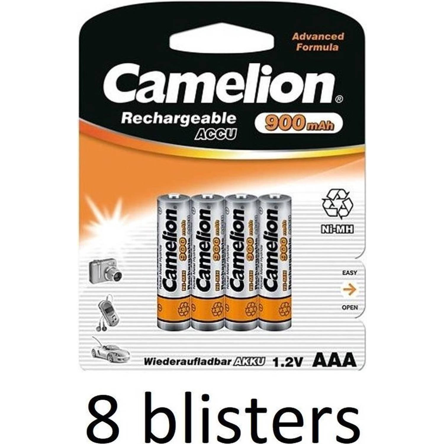Camelion oplaadbare AAA batterij 900mah - 32 stuks