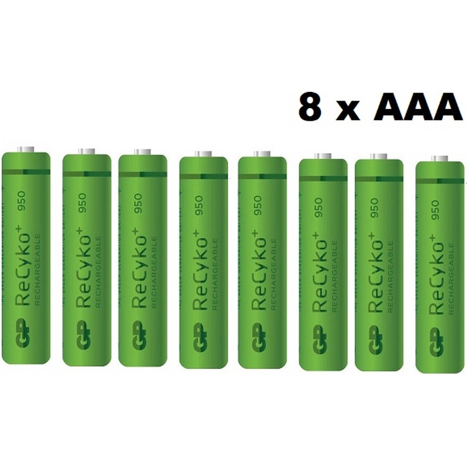 Gp Aaa 1000 Oplaadbare Batterij 2 Blisters (8 Batterijen)