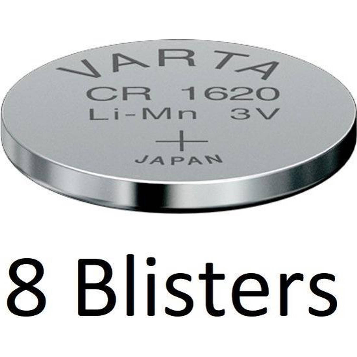 8 Stuks (8 Blisters A 1 St) Varta Cr1620 Wegwerpbatterij Lithium