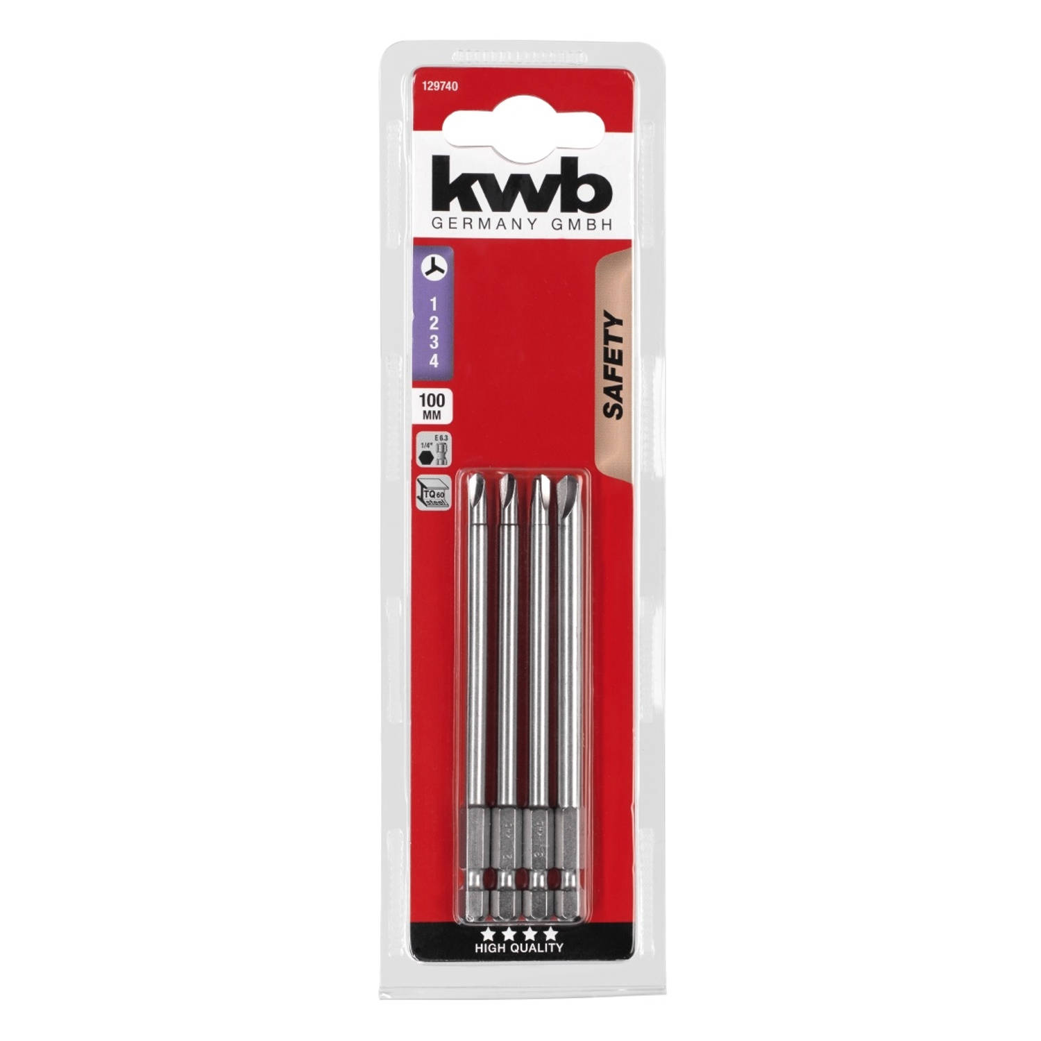 KWB Tri-Wing set 4 bits 100mm