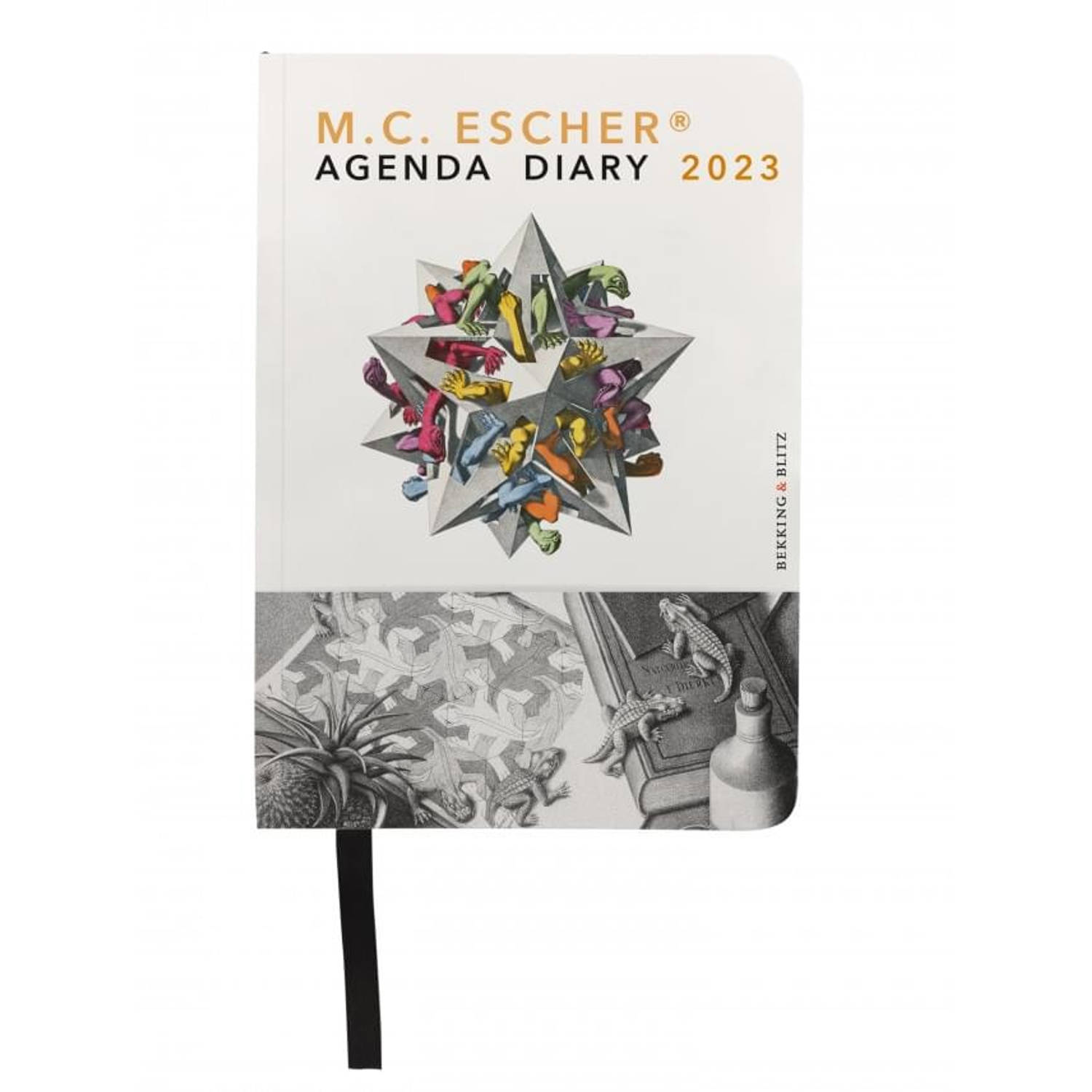 Bekking & Blitz - Miniagenda 2023 - M.C. Escher mini agenda 2023 - Zakagenda - 11 x 15 cm - Kunstagenda - Museumagenda - Met handig leeslint - Weekoverzicht op 1 pagina  - Rijk geï