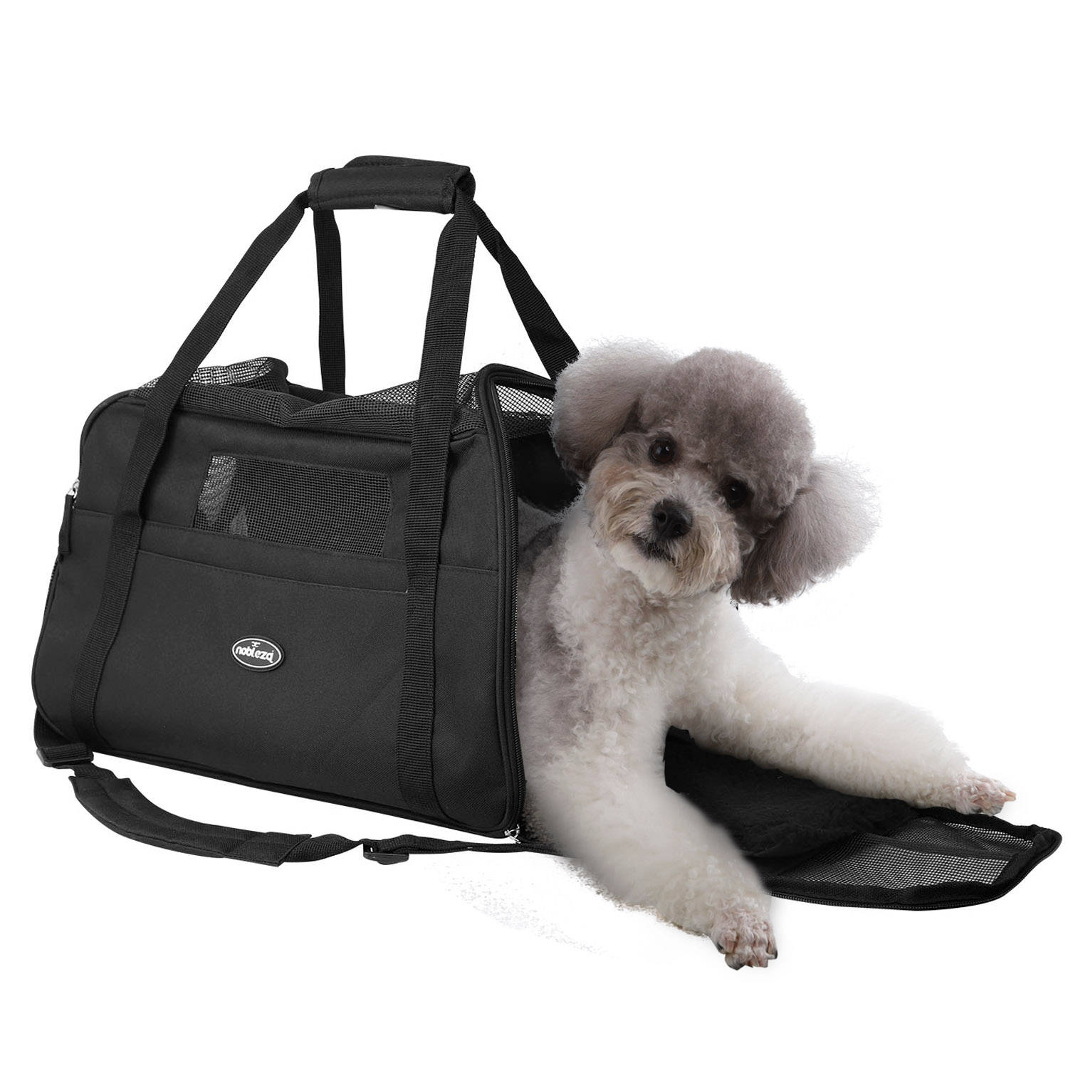 Nobleza Reistas voor Huisdieren 41JPH - Transport tas - Dieren draagtas - L43 x B23 x cm - M - Zwart | Blokker