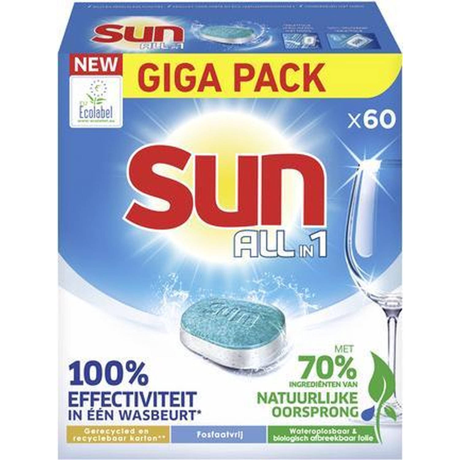 Sun All-in-1 Vaatwastabletten -  60 stuks - Voordeelverpakking