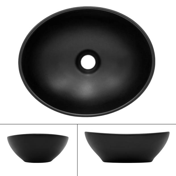 Wastafel 41x33,5x14,5 cm zwart keramiek ML-Design