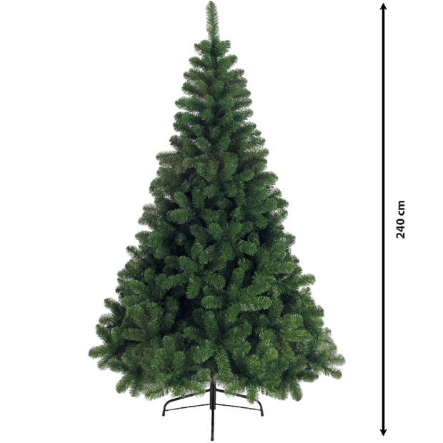 Bellatio Decorations kunst kerstboom - groen - H240 cm - kunststof - 980 takken - kunstboom - Kunstkerstboom