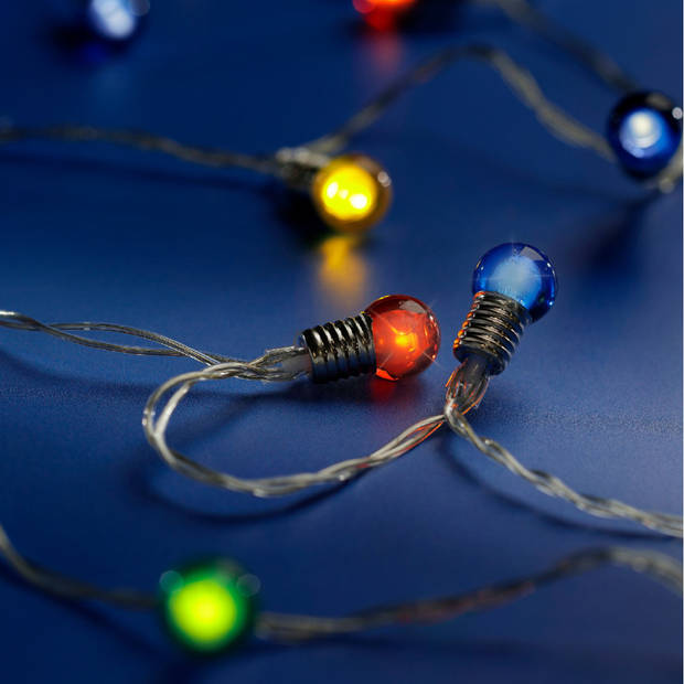 Kerst lampjes gekleurd op batterijen 190 cm voor binnen - Lichtsnoeren