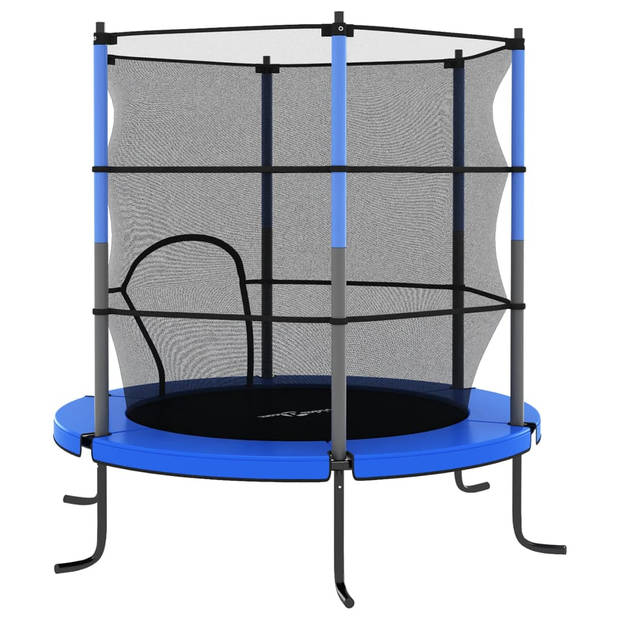 vidaXL Trampoline met veiligheidsnet rond 140x160 cm blauw