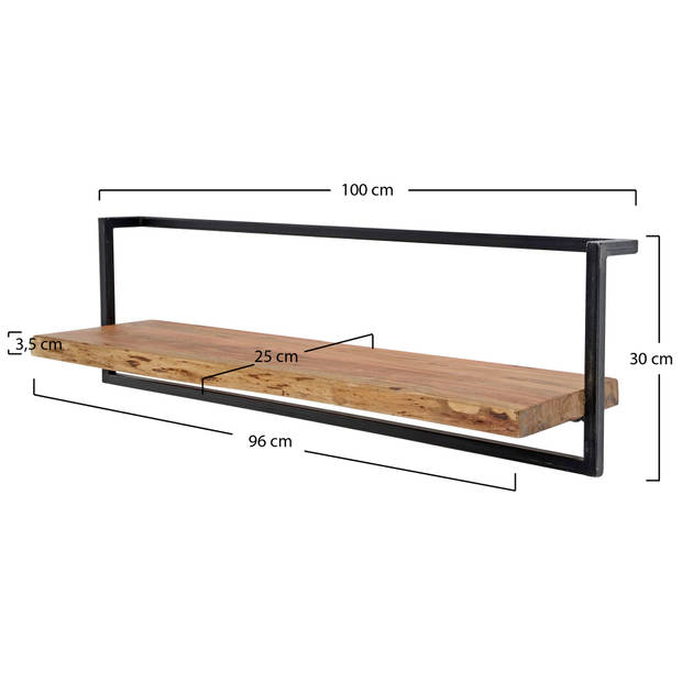 Hoyz - Wandplank Edge - 100cm - Acaciahout - Bruin