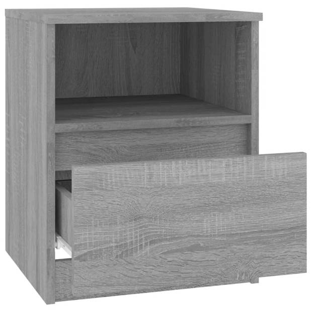 vidaXL Nachtkastjes 2 st 40x40x50 cm bewerkt hout grijs sonoma eiken