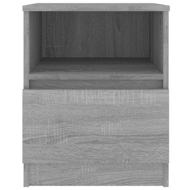 vidaXL Nachtkastjes 2 st 40x40x50 cm bewerkt hout grijs sonoma eiken